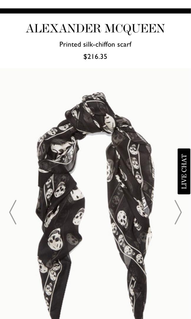 Alexander mcqueen silk chiffon scarf top