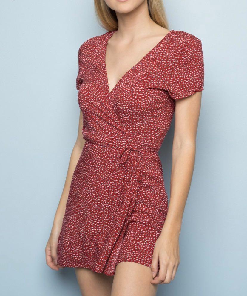 Red robbie dress brandy melville top