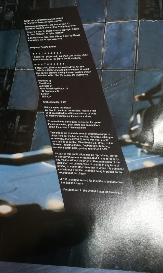 Calling all XMen's Fans! The very first edition of "The Art of X2