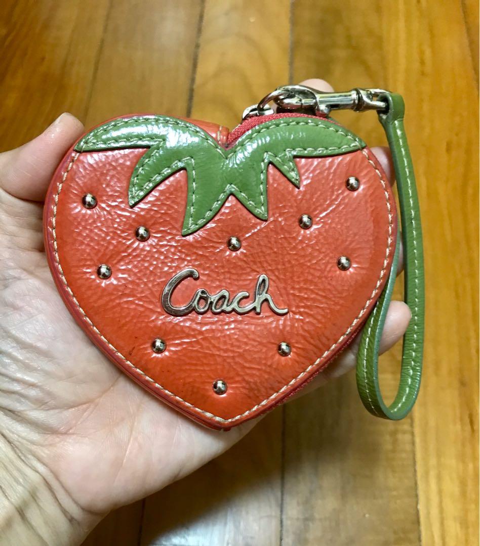 Coach Strawberry Coin Purse Authentic Luxury Bags Wallets on