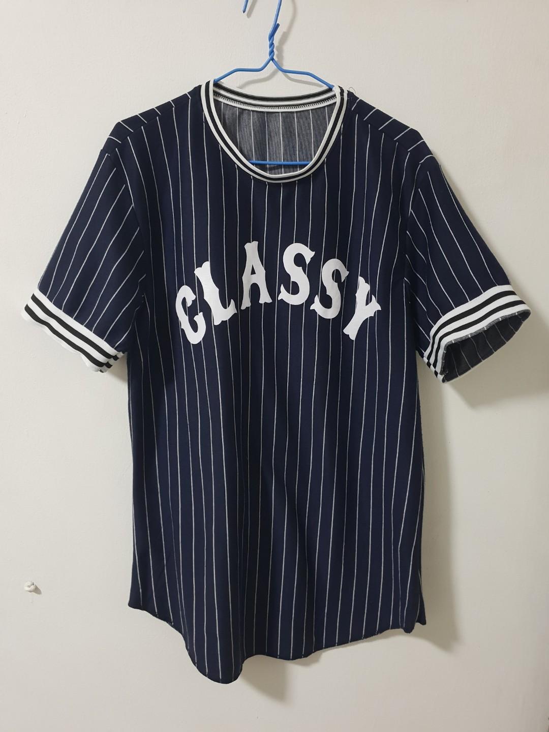 dark blue baseball jersey