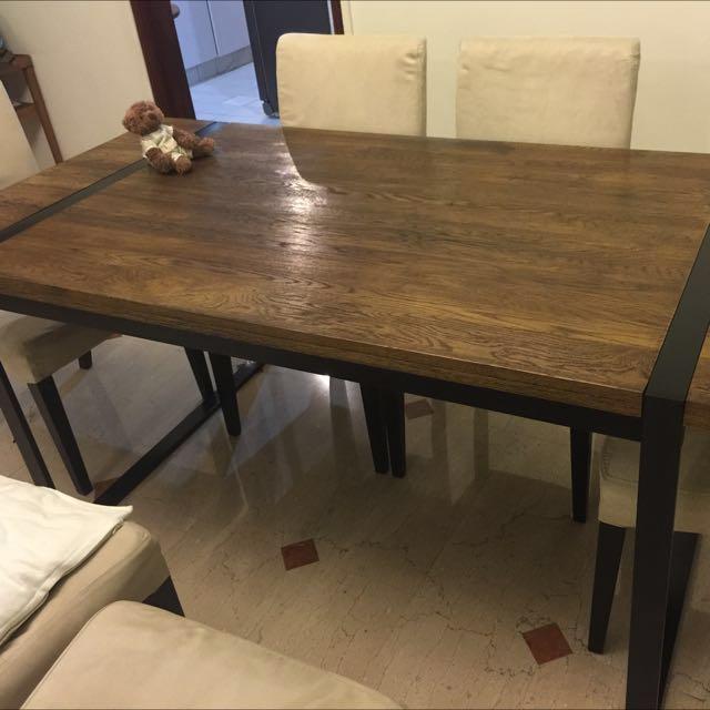 Dining Table (Category: Tables & Sets) located in Singapore. Submitted by gilyeo (Listing ID 268722938, Image 1). Description: Commune Dining Table Tusk Collection Size 90 x 180 cm Excellent condition.