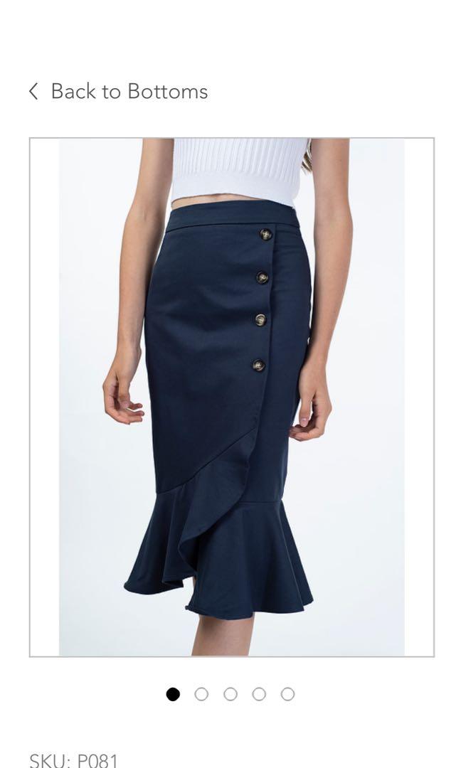 Button down fishtail skirt outlet