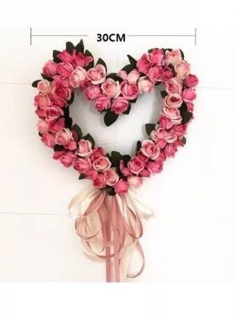 Flower Wreath Door Wall Decoration Artificial Flowres Christmas