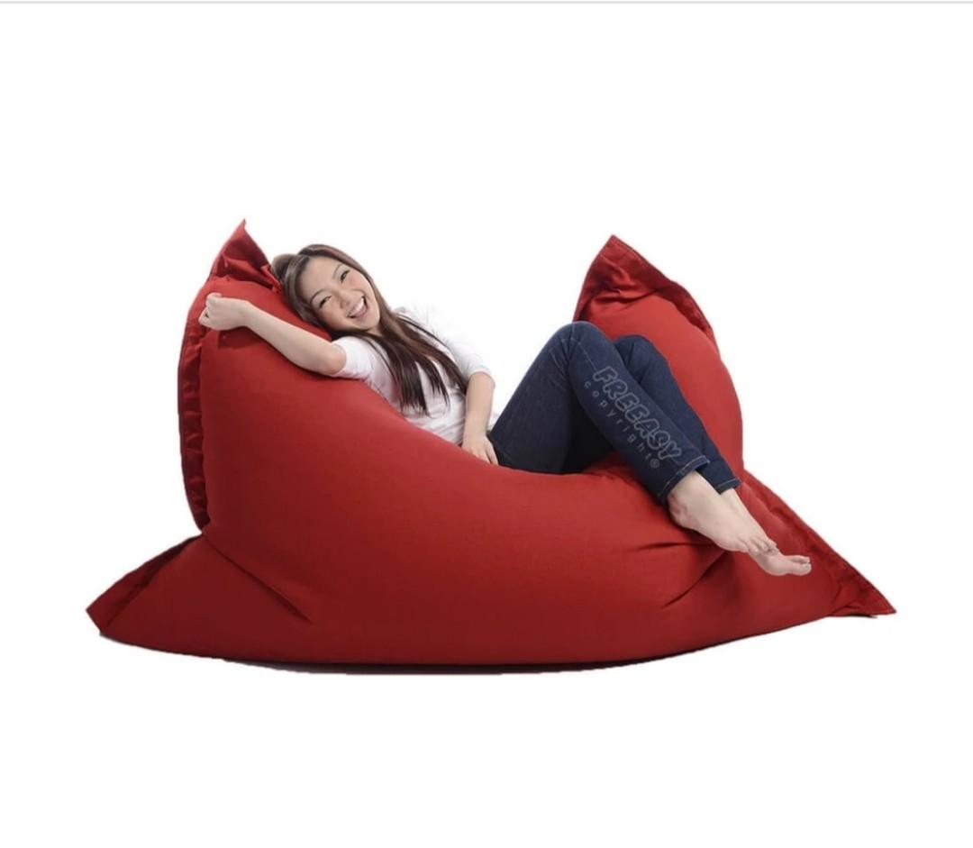 Freeasy Red Bean Bag, Furniture & Home Living, Cleaning & Homecare