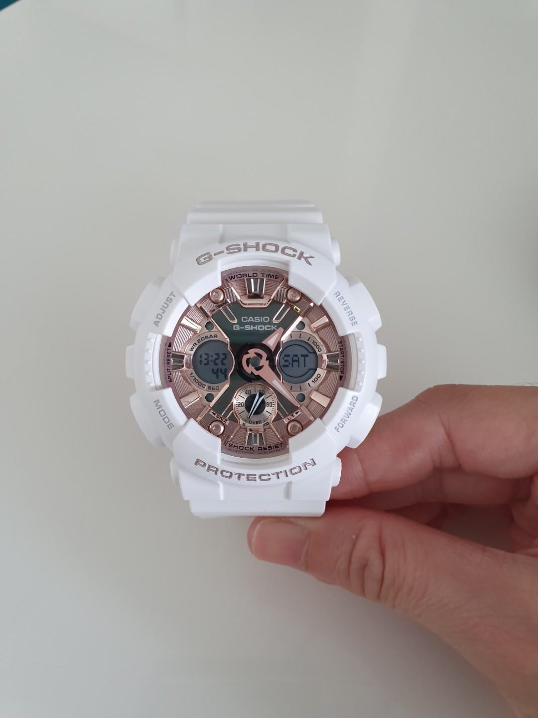 G shock watch hotsell white and rose gold