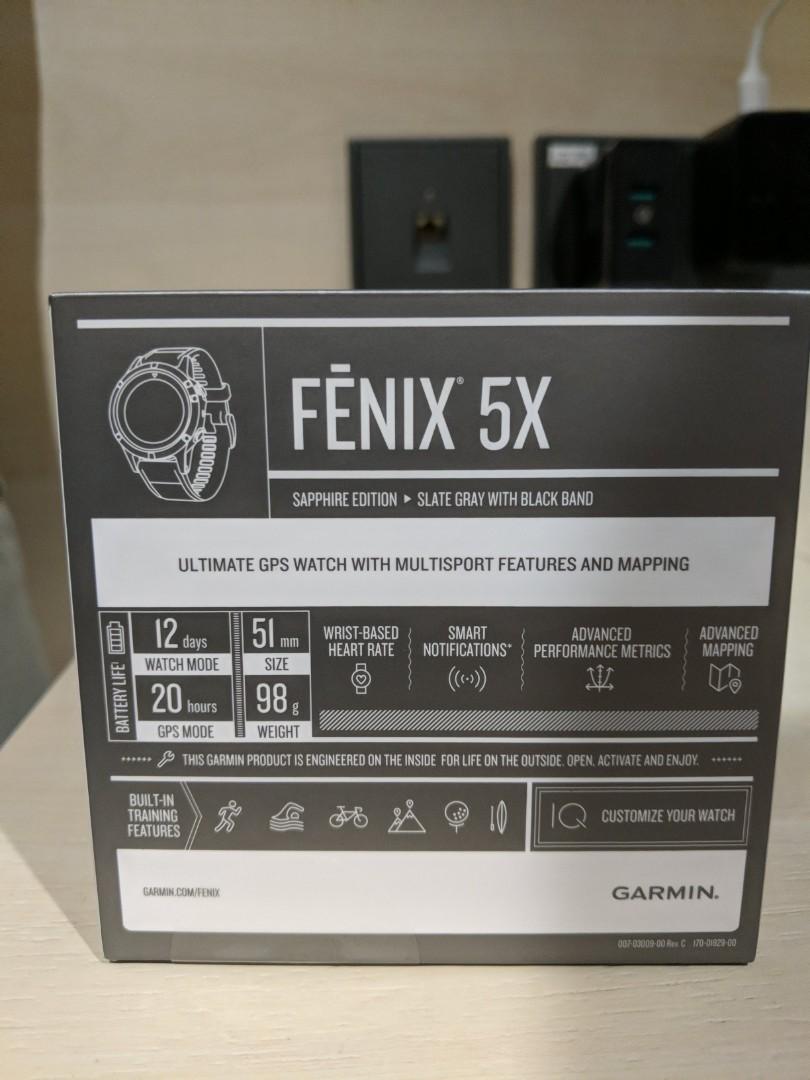 Garmin fenix 5x slate grey sapphire outlet