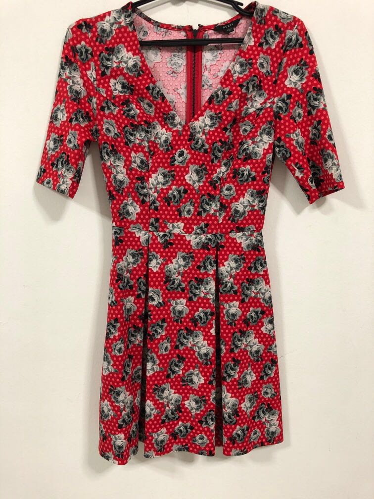 Guess red floral dress Clearance