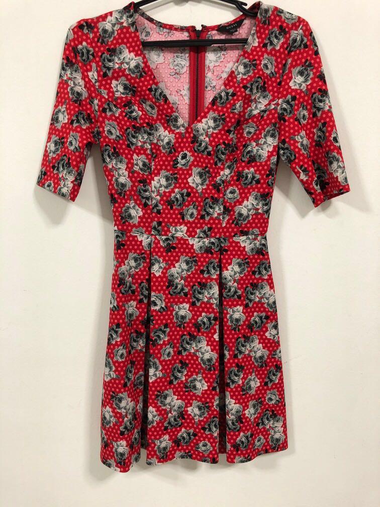 Guess red floral dress new arrivals