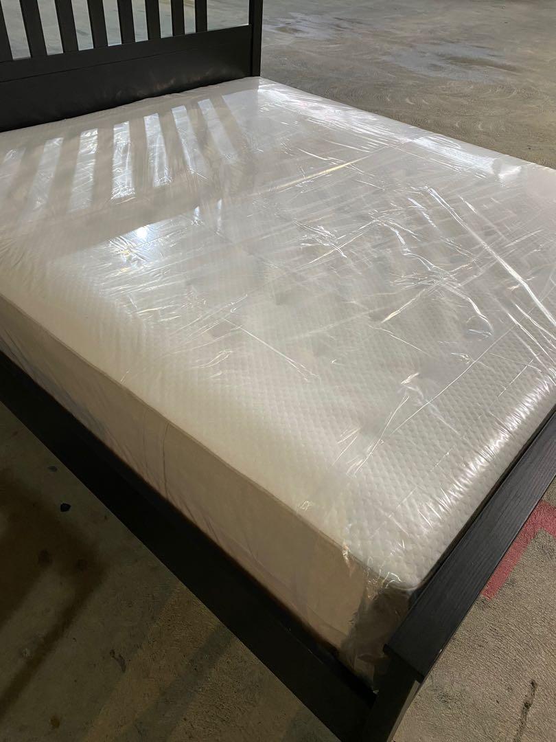 IKEA King size bed frame with mattress (1.8x2m), Furniture & Home