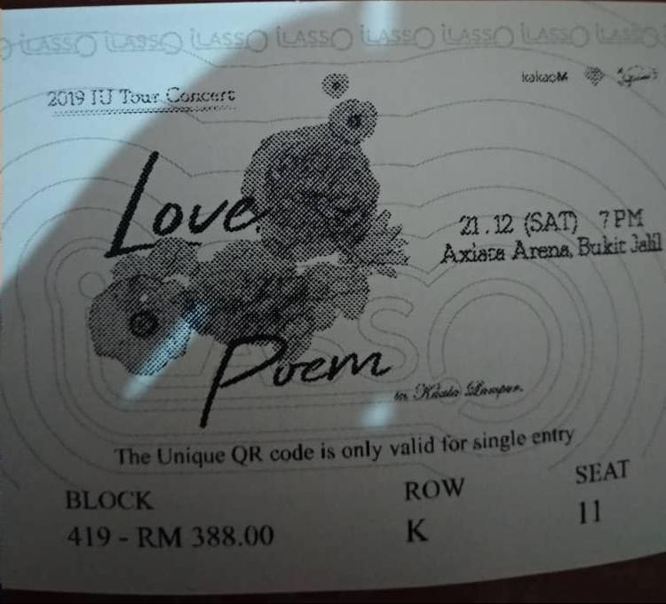 IU Malaysia concert ticket, Tickets & Vouchers, Event Tickets on Carousell