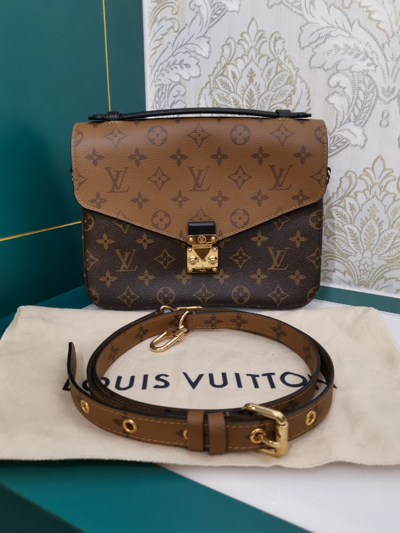 Brand New!Louis Vuitton Pochette Metis reverse monogram (date code SR0221)  Feb. 22, 2021 receipt, Luxury, Bags & Wallets on Carousell