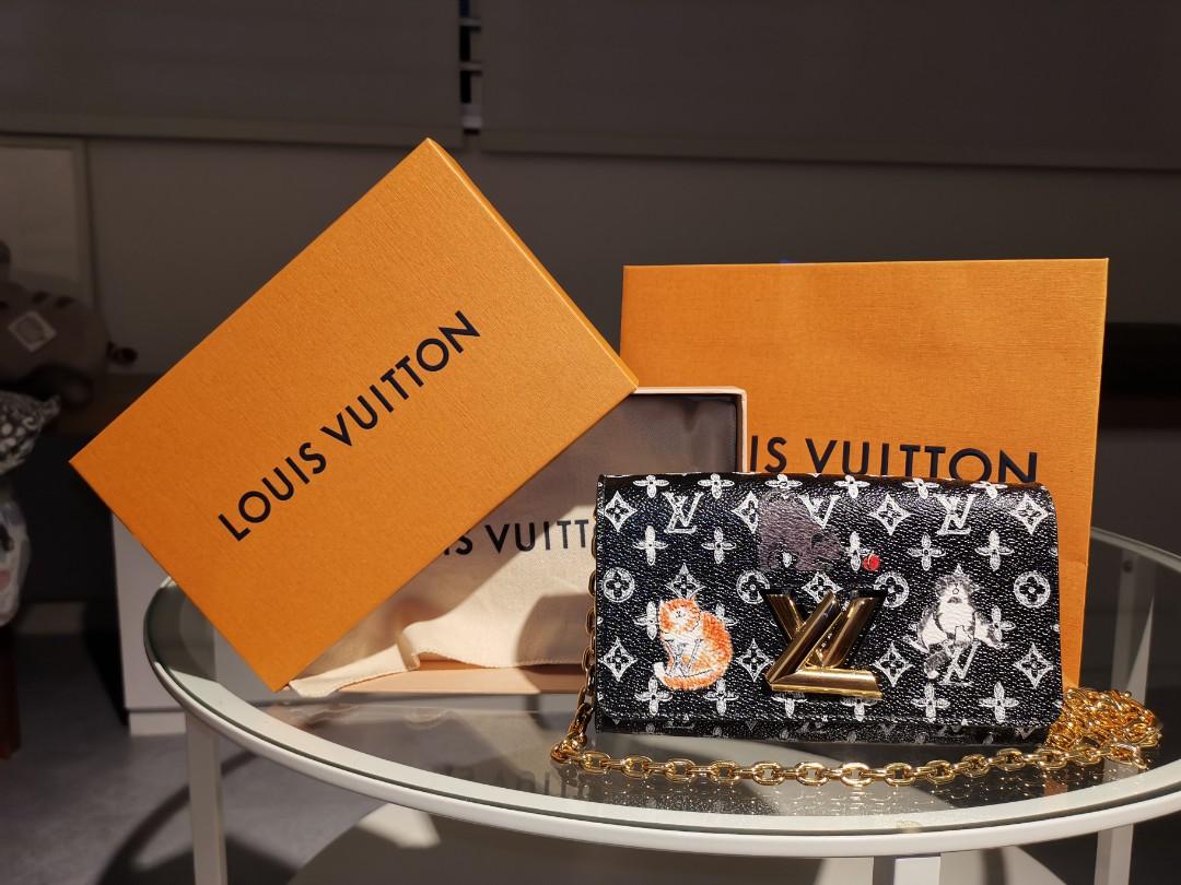 LOUIS VUITTON Epi Grace Coddington Catogram Calfskin Cat Card Holder Orange  Rare