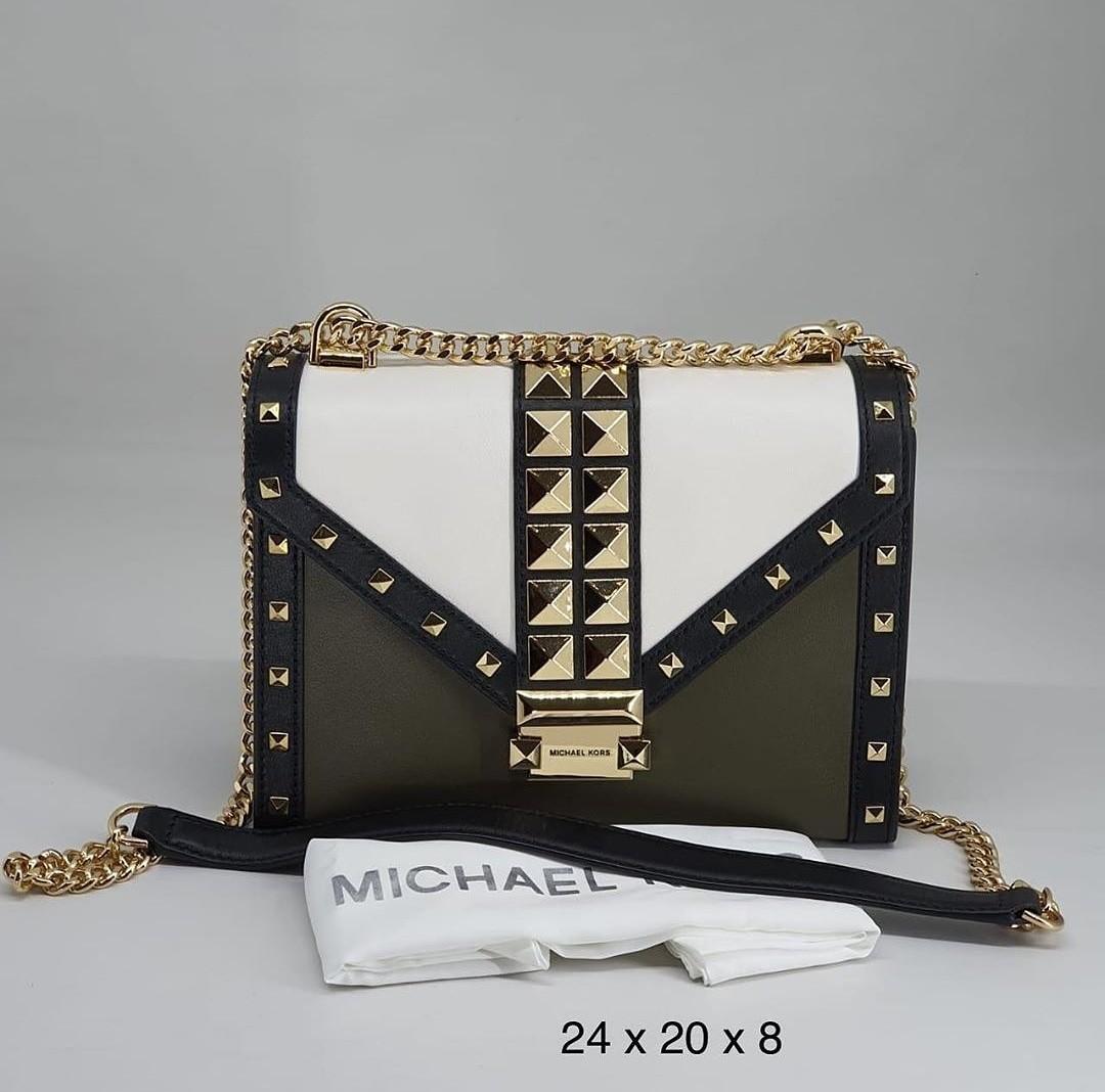 Michael Kors Whitney Olive Multi Barang Mewah Tas Dompet di