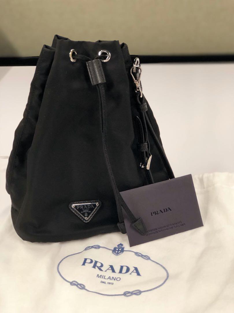 Prada vela drawstring pouch Luxury Bags Wallets on Carousell