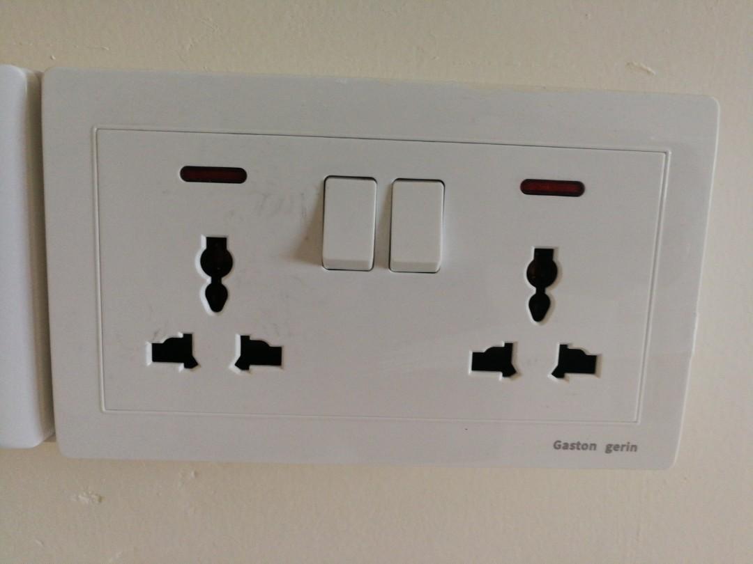 *Quality* Universal 2 Double Gang 13A Wall Electric Power Socket Outlet Panel Face plate Switch