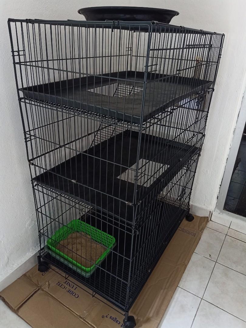 Sangkar Kucing 3 Tingkat BESAR Cat Cage 3 Level FULL TRAY, Pet 