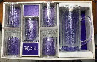 Toyo glassware - 1 flask, 5 glasses