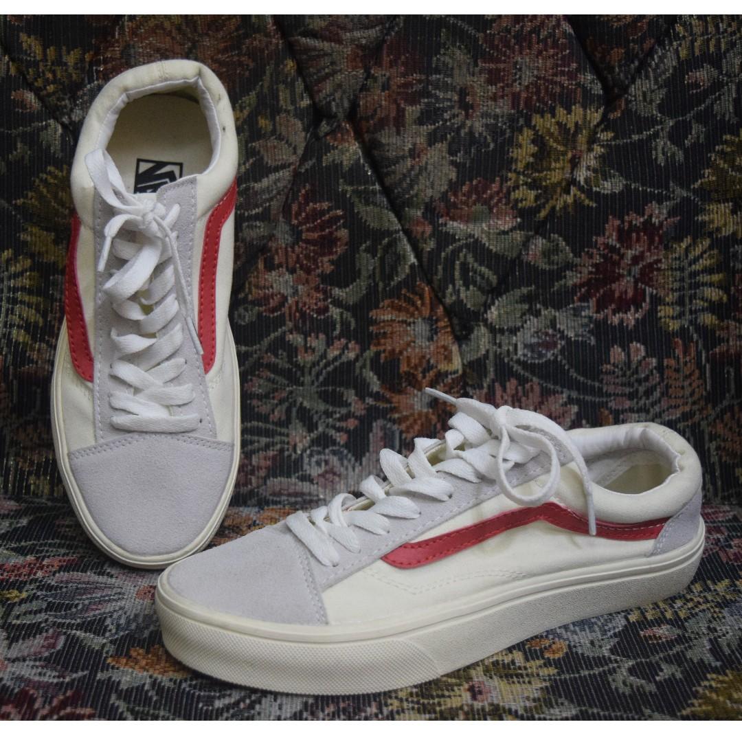Vans Shoes for Women in Cream, Red Line 