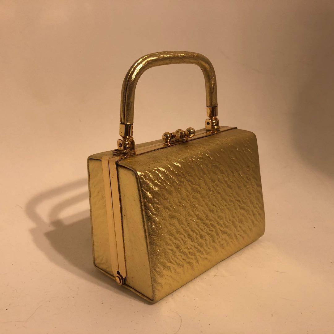 Gold hard online case clutch bag