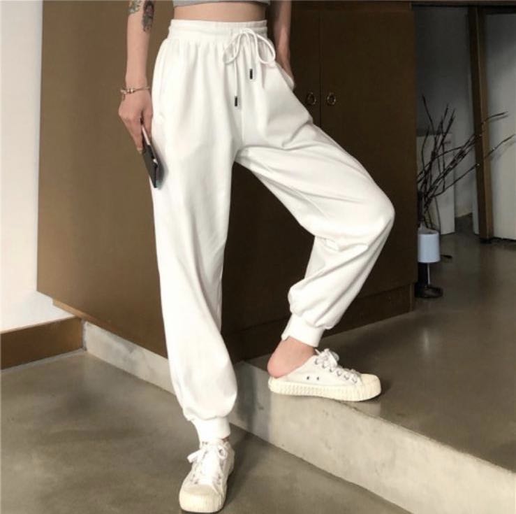 White sweatpants joggers online