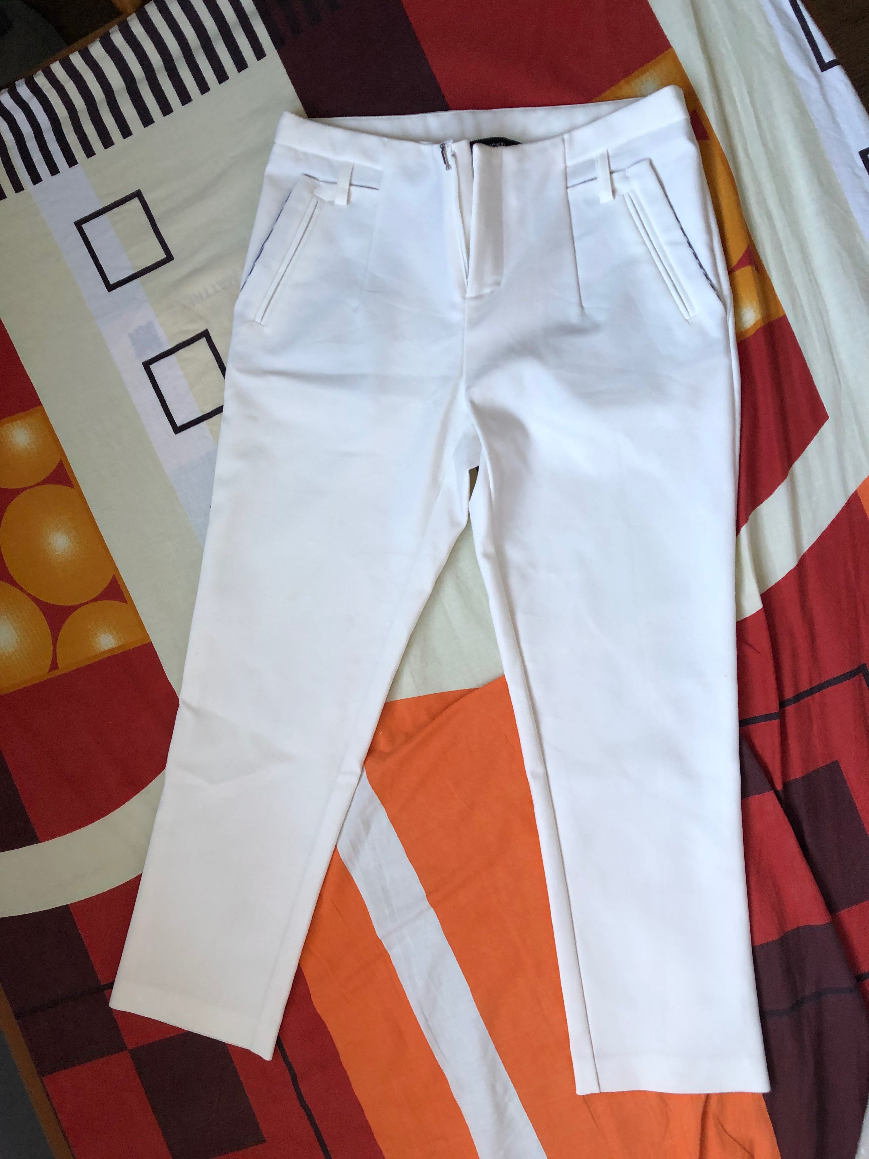 White work pants 3/4 trendy, Women's Fashion, Bottoms, Other Bottoms on