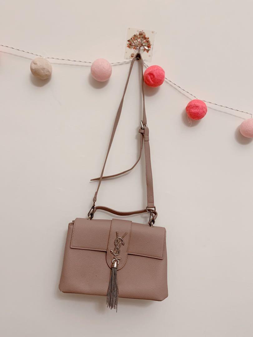 Ysl粉色單肩手提包 名牌精品 精品包包在旋轉拍賣