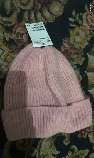 Topi Rajut Beanie Kupluk H&M Winter Spring Pink