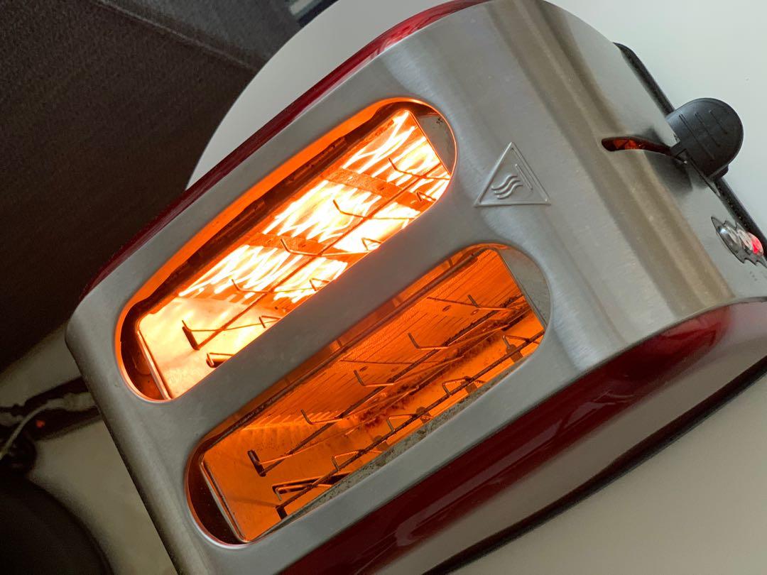 2Slice Electric Toaster Red Aluminium, TV & Home Appliances, Kitchen Appliances, Ovens
