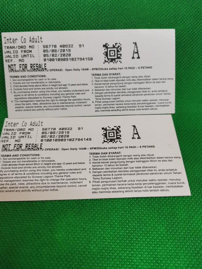 ALL PARK TIKET SUNWAY LAGOON, Tickets & Vouchers, Local Attractions and