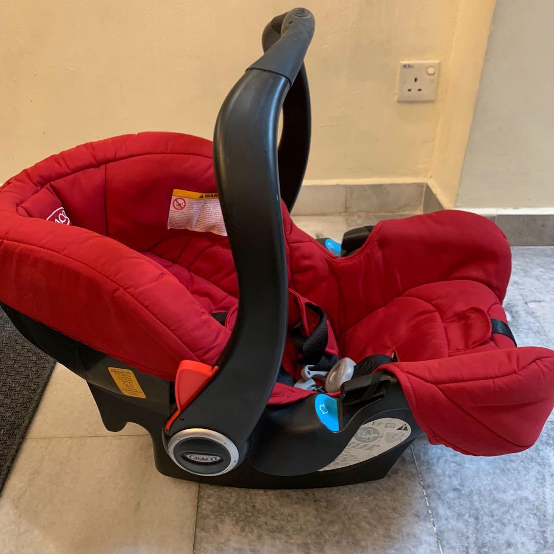 Graco red top car seat