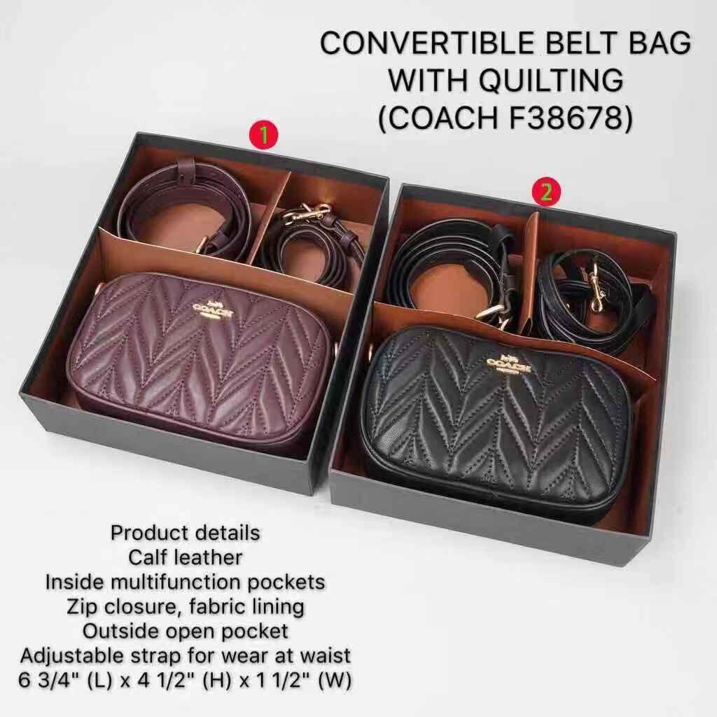 Convertible belt discount bag with quilting