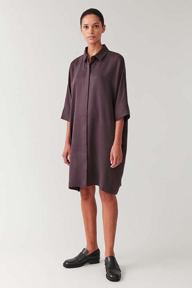 cos draped boxy shirt dress