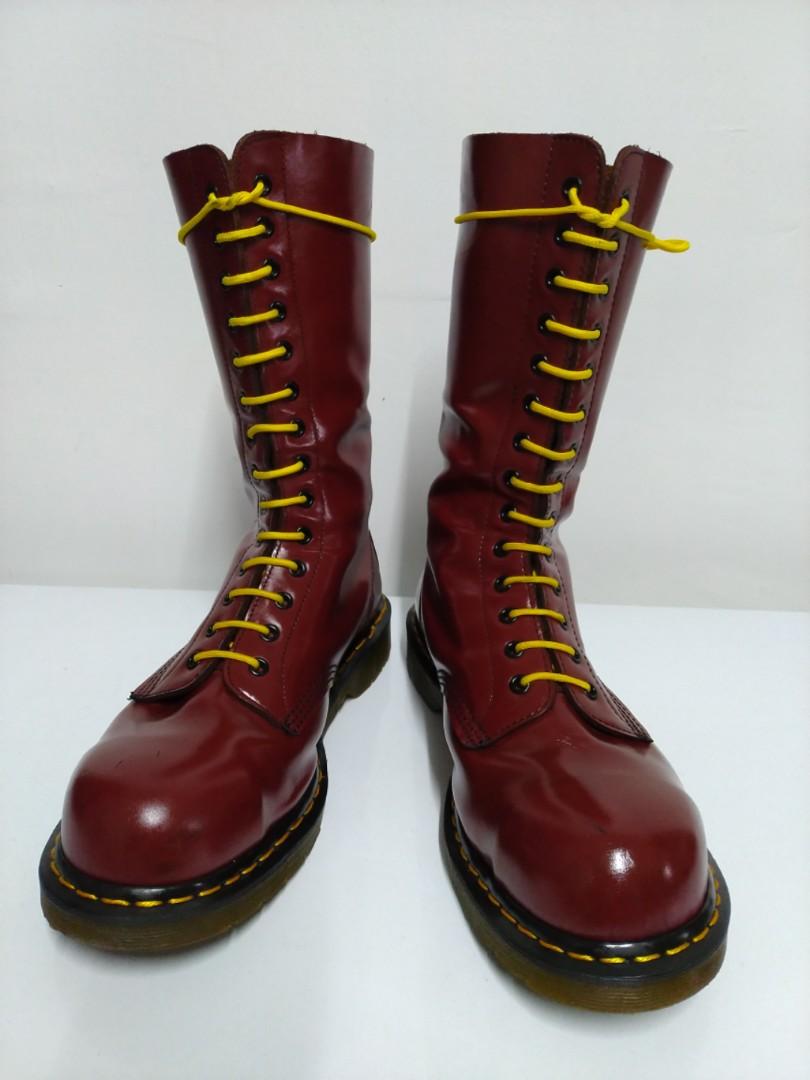 Dr martens best sale cherry steel toe