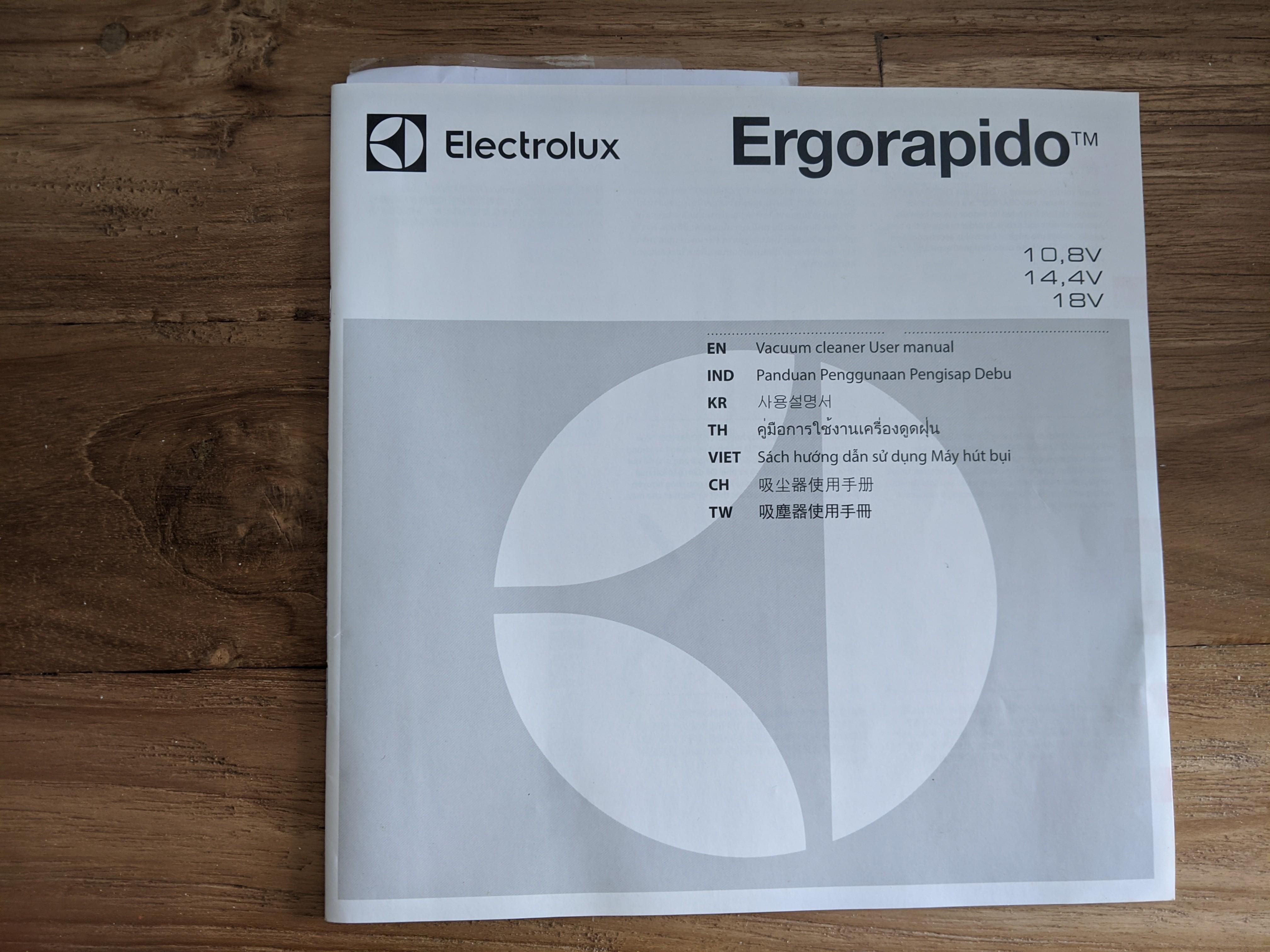 Electrolux standing vacuum cleaner no cord, no bag technology, TV