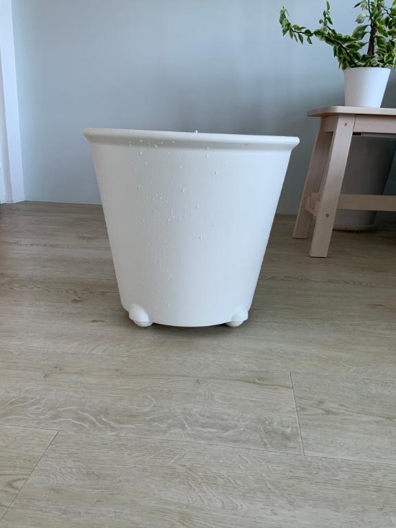 ikea ps white large plant pot with wheels self watering furniture home living gardening pots planters on carousell