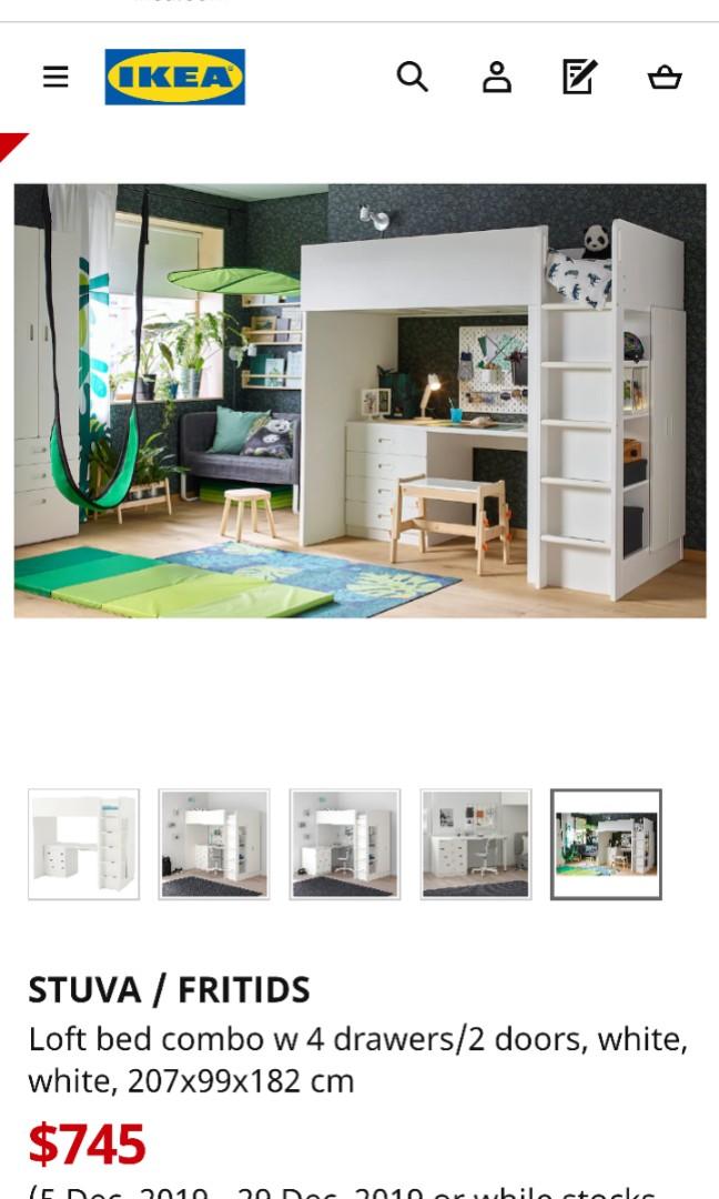 Ikea Stuva loft bed repriced, Furniture & Home Living, Furniture, Bed