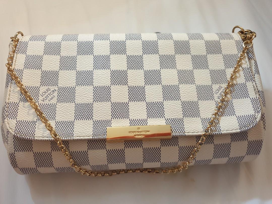 Louis Vuitton Favorite MM Damier Azur Canvas Bag Pochette Clutch at 1stDibs   favorite mm azur, louis vuitton damier azur canvas favorite mm bag, louis  vuitton holiday packaging