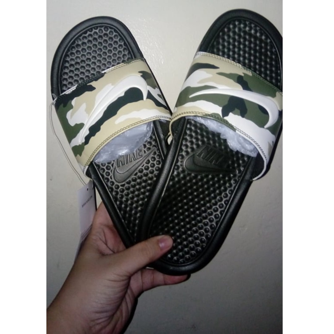 nike benassi camo