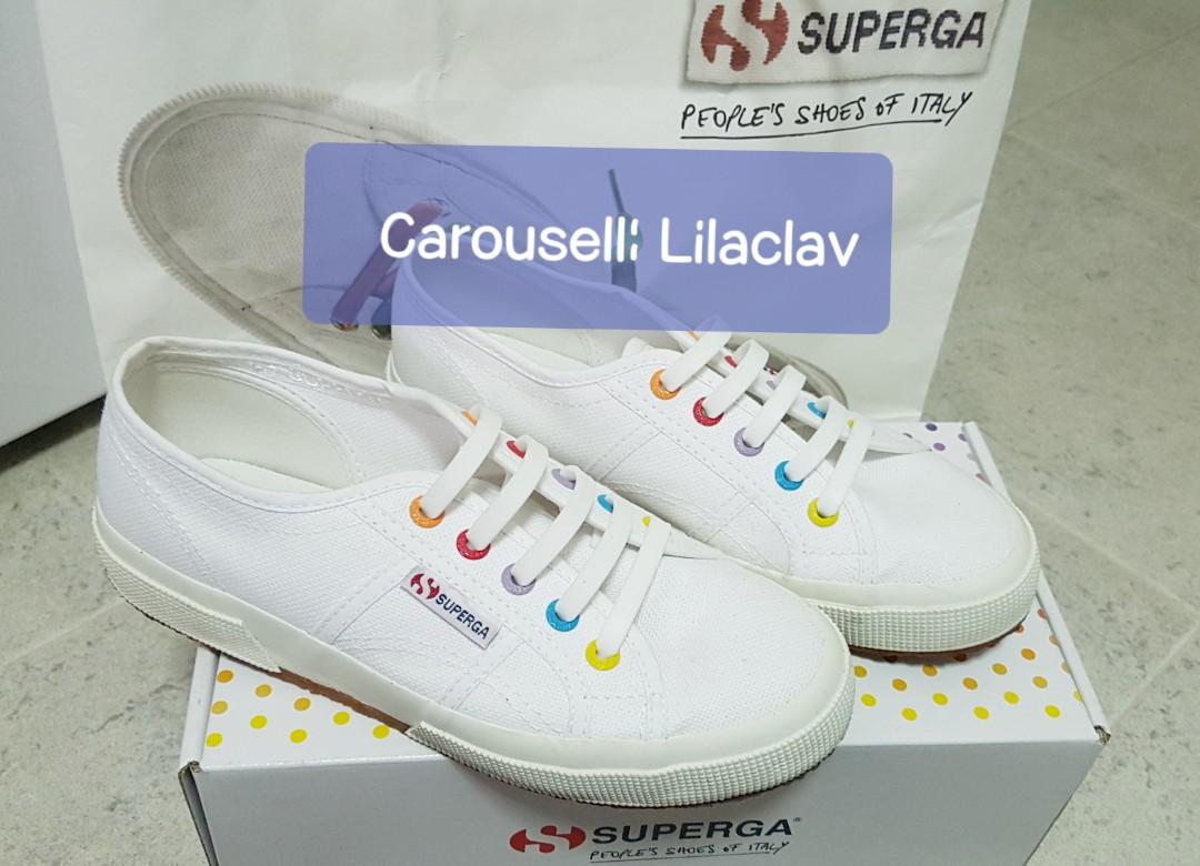Superga 2750 white cheap (coloured rivets)