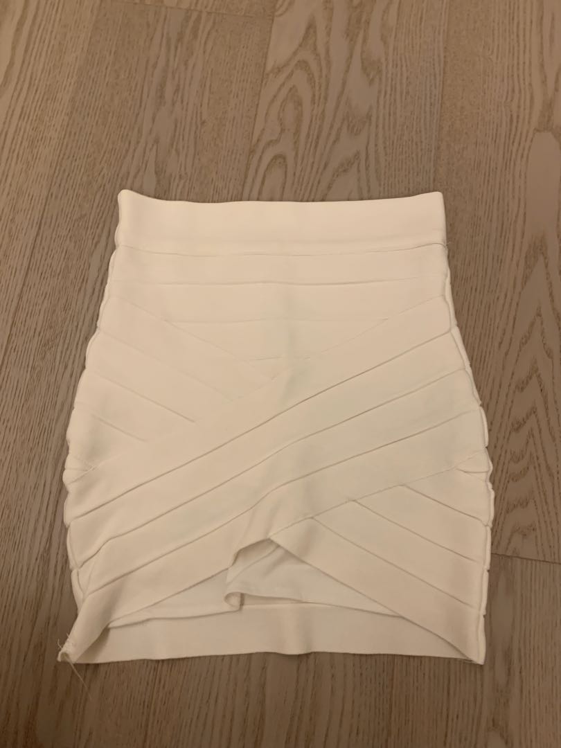 High waist White bandage skirt XS Herve leger style