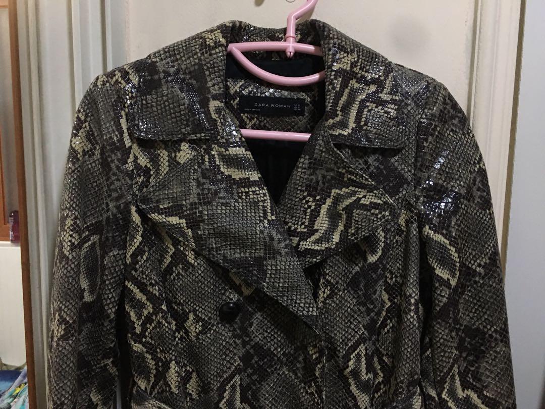 Zara snakeskin coat on sale