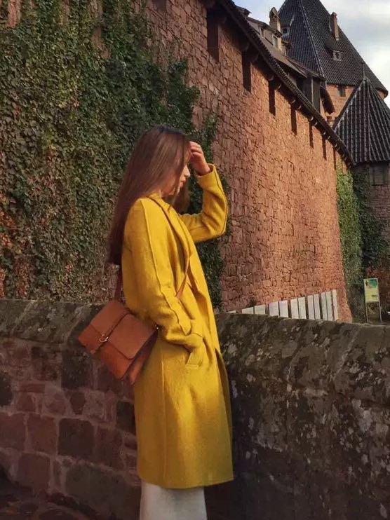 ZARA Trf yellow wool coat