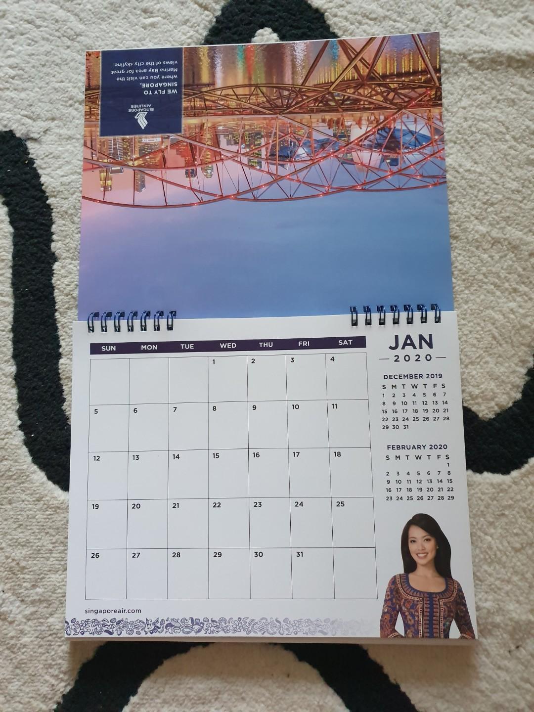 Bhcc Calendar 2022 2020 Singapore Airlines Sia Calendar - Free Mail, Hobbies & Toys,  Memorabilia & Collectibles, Vintage Collectibles On Carousell