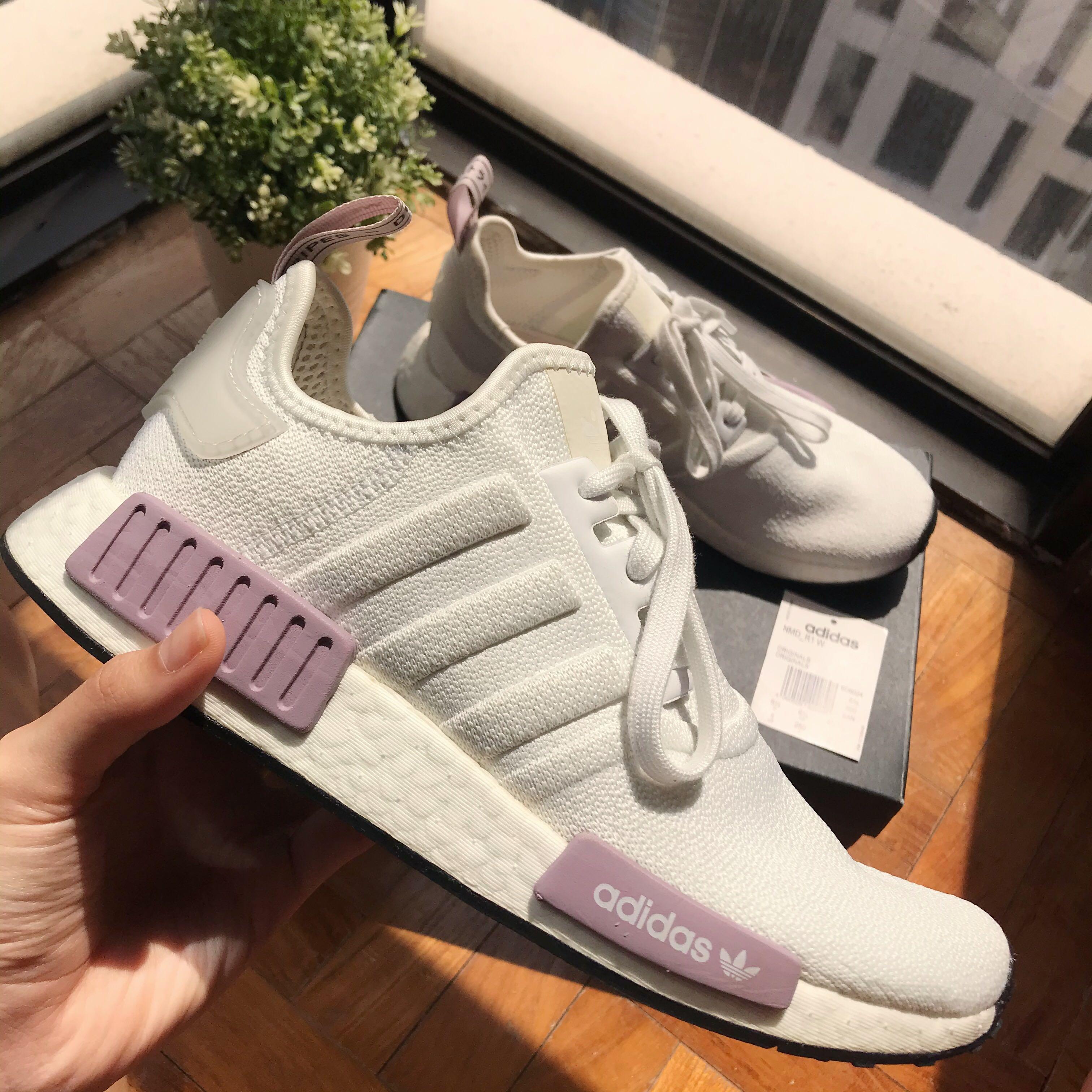 adidas nmd r1 white and purple