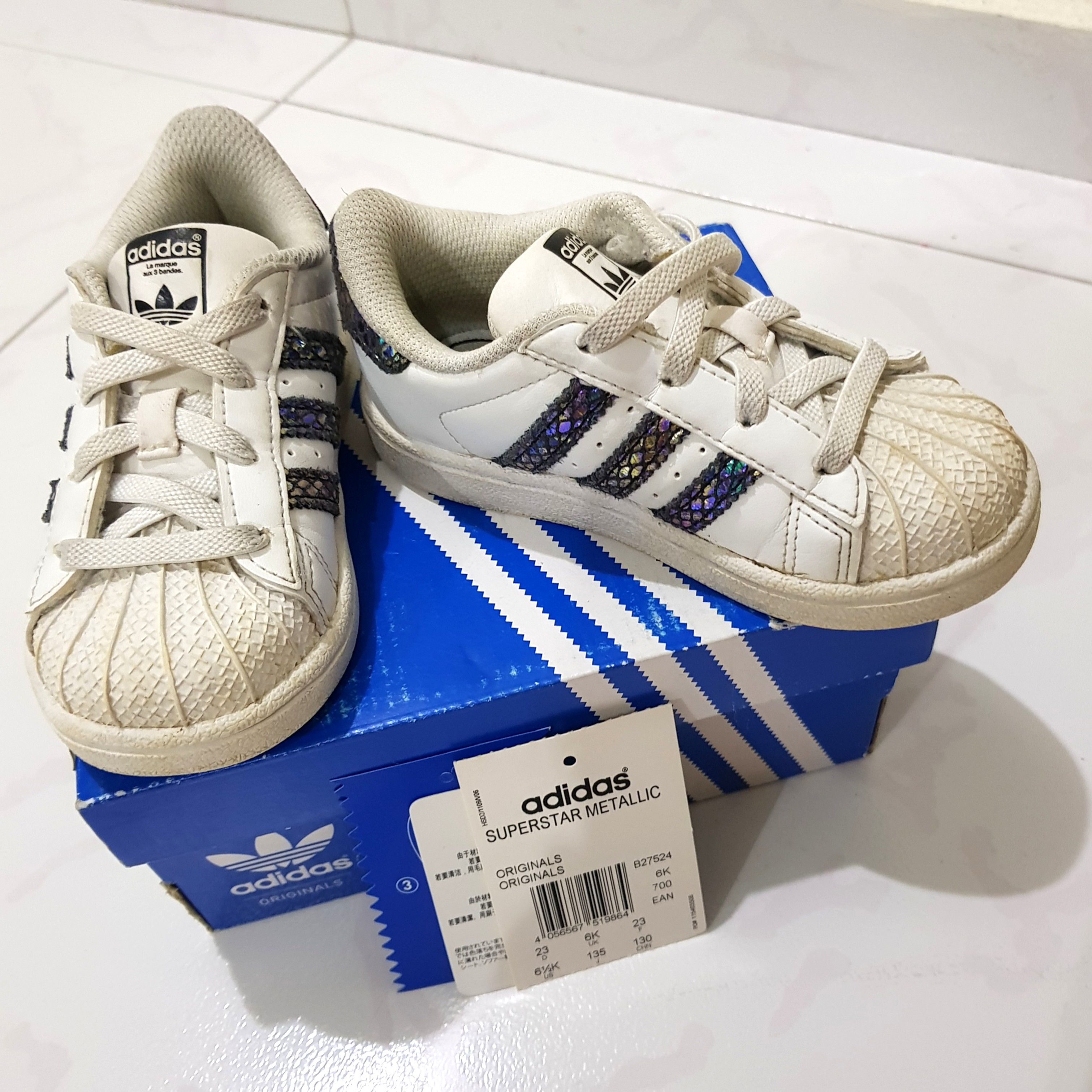 Adidas Superstar Metallic Snakeskin, Babies & Kids, Babies & Kids Fashion  on Carousell