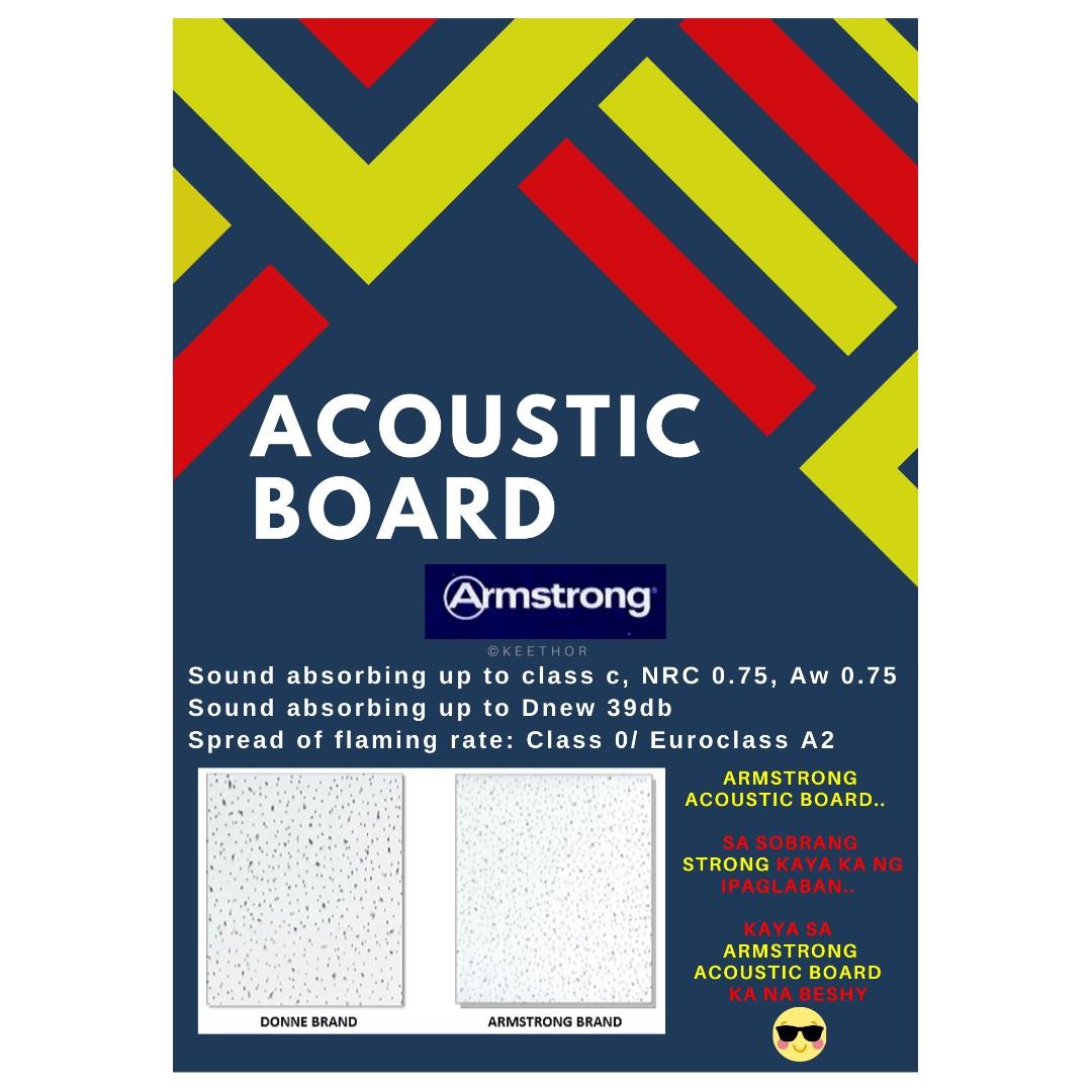 ARMSTRONG ACOUSTIC BOARD (Category: Construction & Building Materials) located in Manila. Submitted by l0v3ly.girl (Listing ID 269015680, Image 1). Description: ARMSTRONG ACOUSTIC BOARD ALSO AVAILABLE DONNE BRAND.