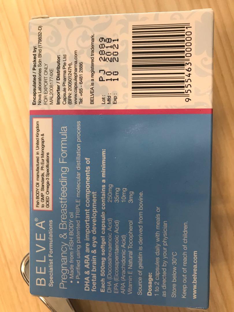 Belvea pregnancy and breastfeeding formula lemon capsules, Babies