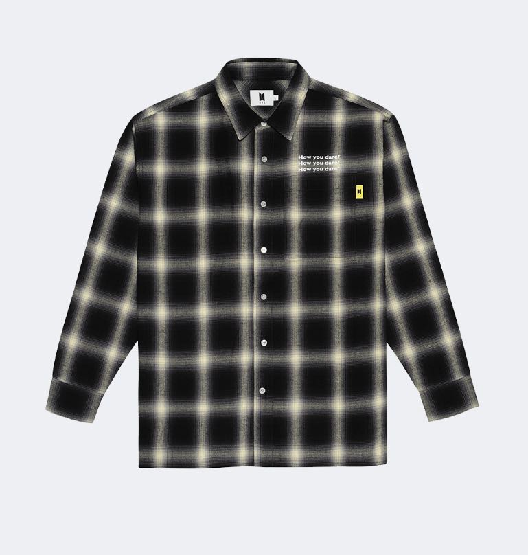 BTS HOUSE OF BTS POP UP STORE MIC DROP FLANNEL SHIRT