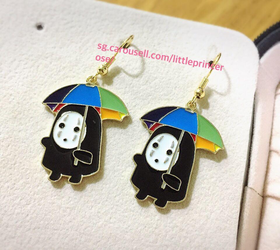 Spirited Away Gold Color Keychain Accessories No Face Umbrella B